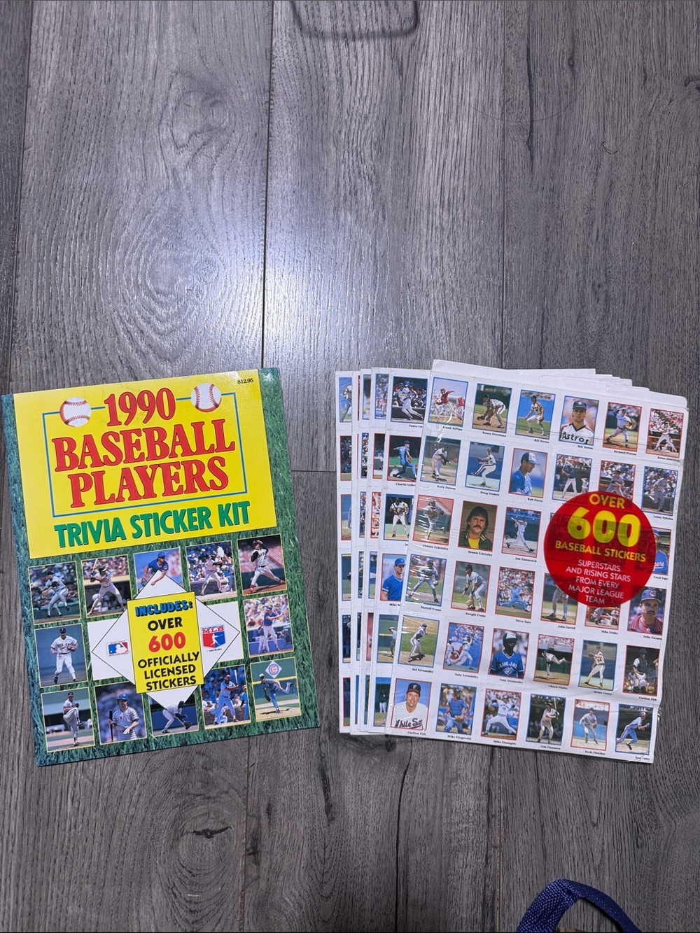 MLB 1990 Baseball Players Trivia Sticker Kit - Yellow & Green